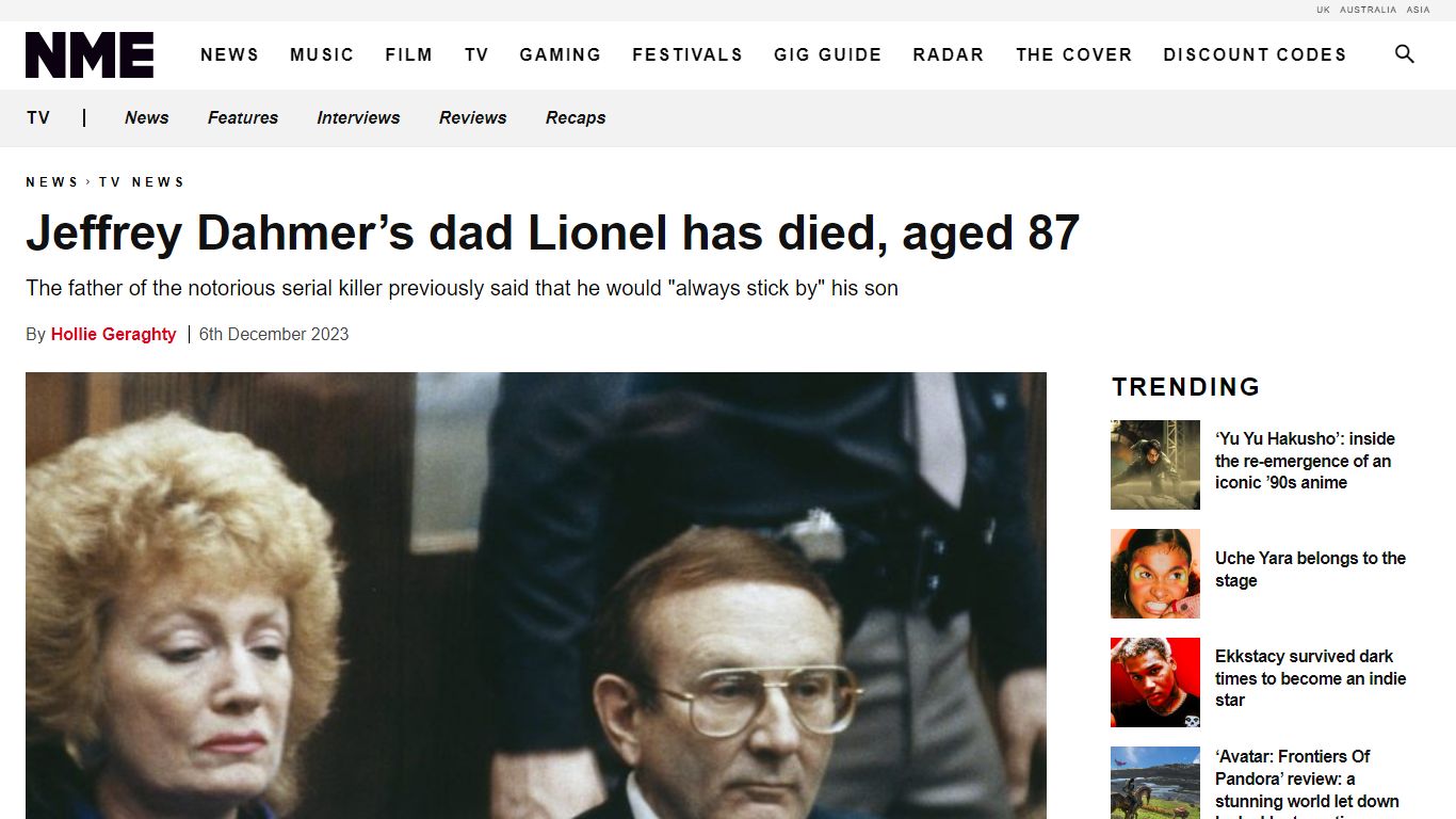 Jeffrey Dahmer’s dad Lionel has died, aged 87