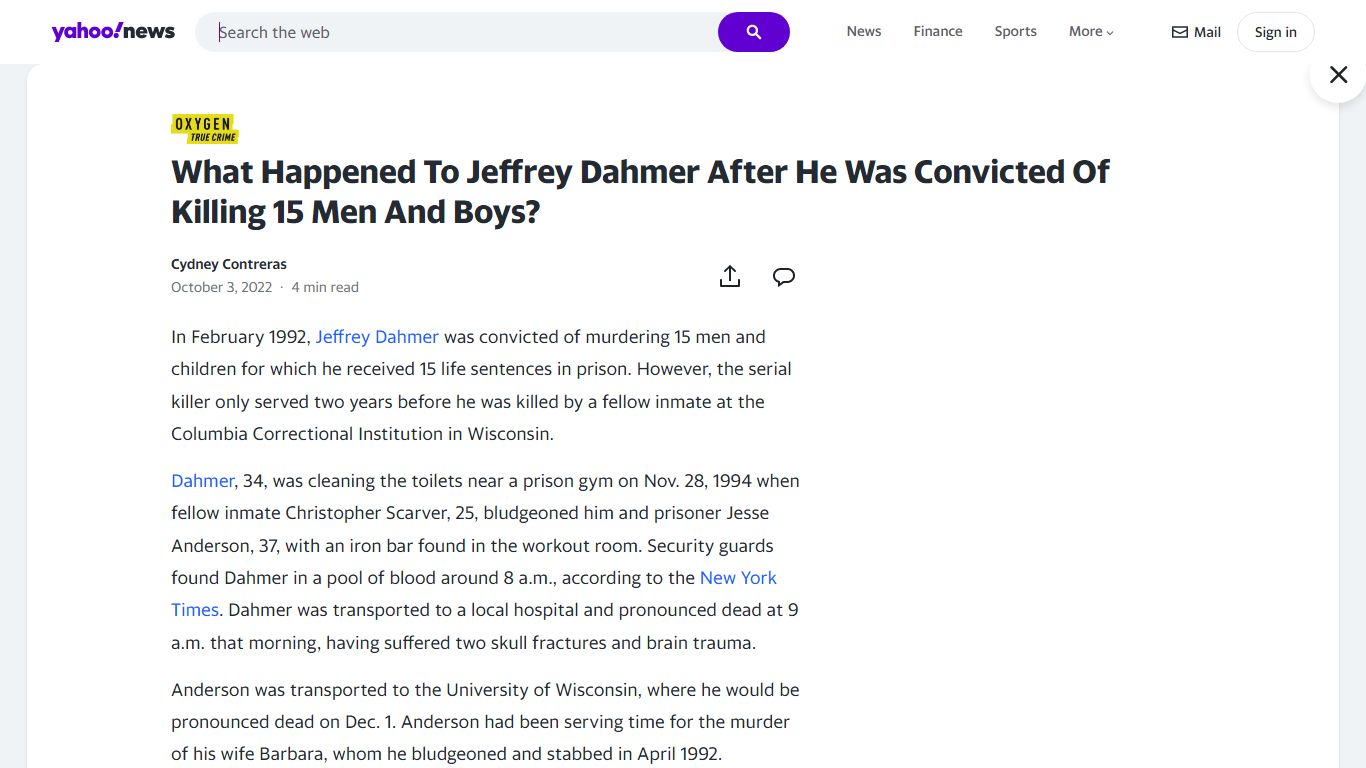What Happened To Jeffrey Dahmer After He Was Convicted Of Killing 15 ...